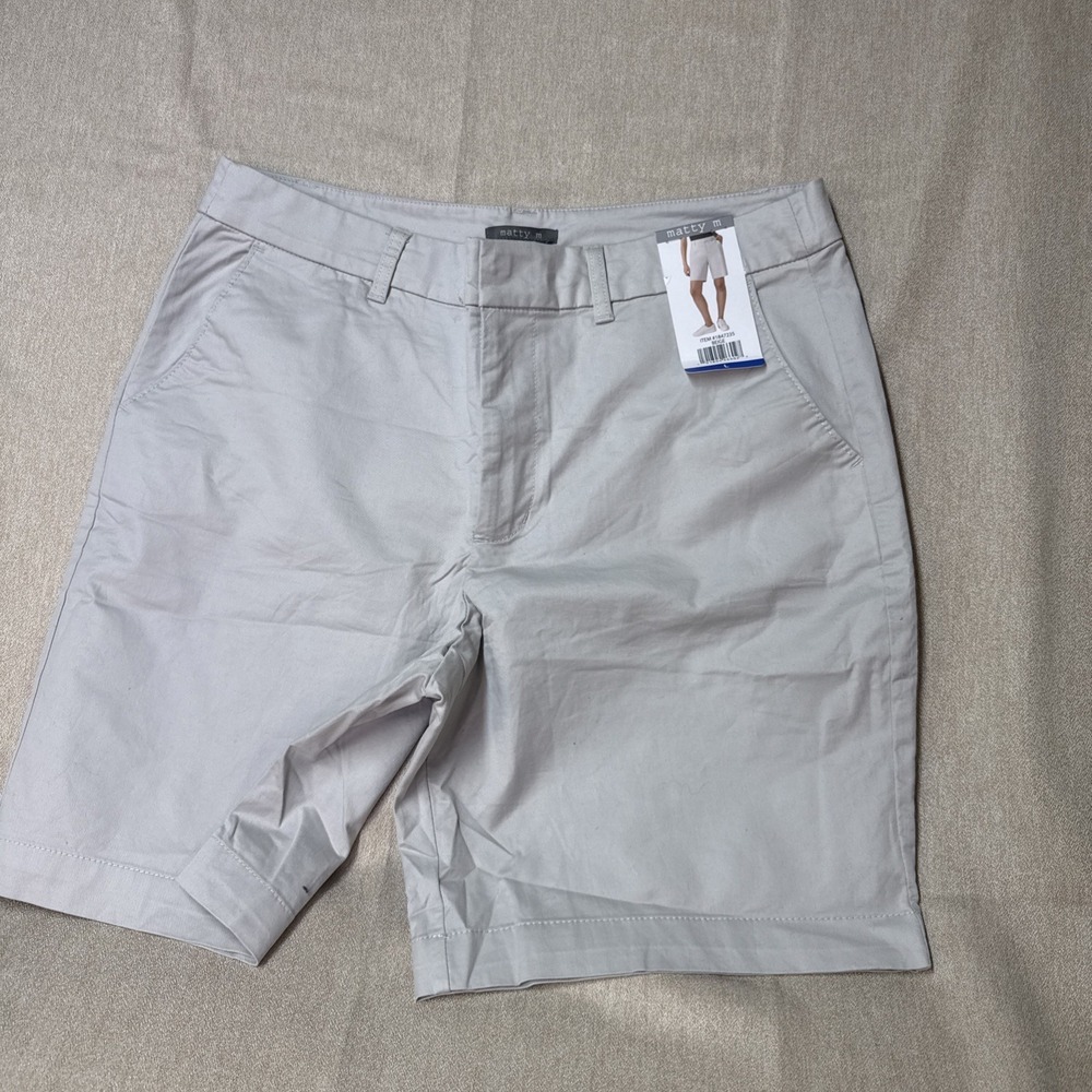 Matty M Womens Beige Bermuda Shorts Size L Cotton Blend